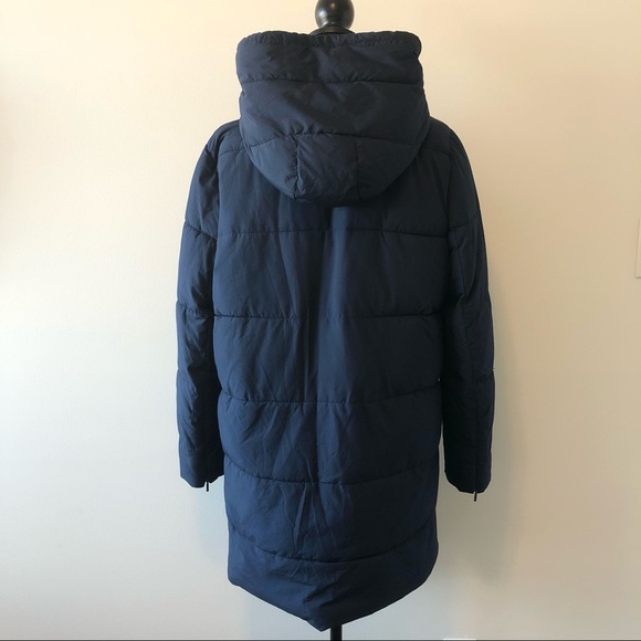 Dark blue puffer coat with hood - Picture 5 of 12